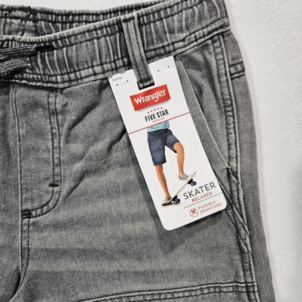 Wrangler Five Star Skater Relaxed Boys Gray Pull On Shorts Size L Size 10-12‎ - Picture 3 of 9